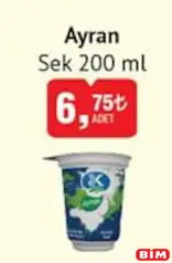SEK AYRAN 200 ML SEK AYRAN 200 ML